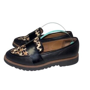 Halogen Women's Loafers Sz 7 Calf Hair Leopard Print Professional Y2K Indie Goth